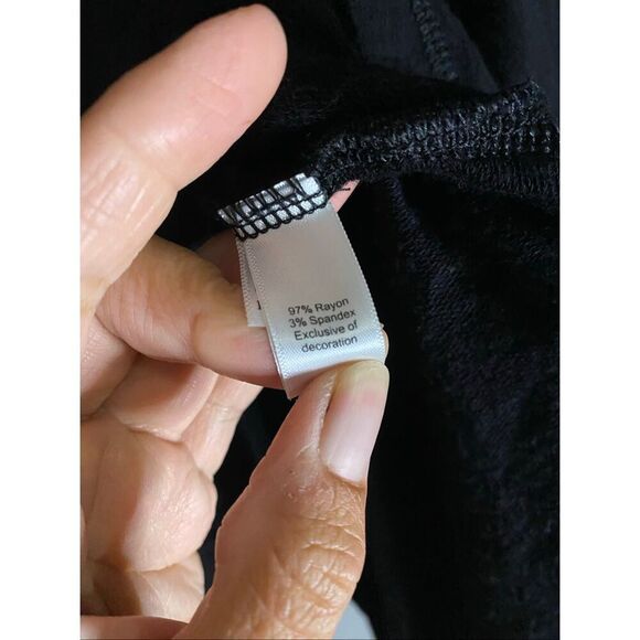 Donna Karan Sleepwear Black Cowl Neck Soft Sleep Shirt Women's Size L/XL - Picture 6 of 7